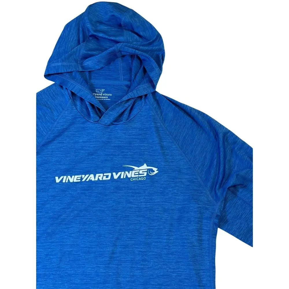 Vineyard Vines Performance Chicago Shirt Men's Large Blue Hoodie Long Sleeve - Picture 1 of 6